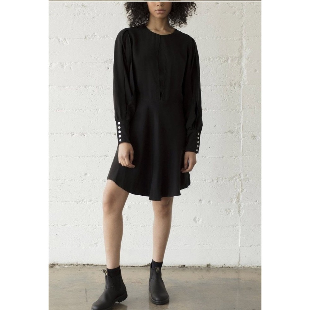 R.G. Kane Flora Dress Black Long Sleeve